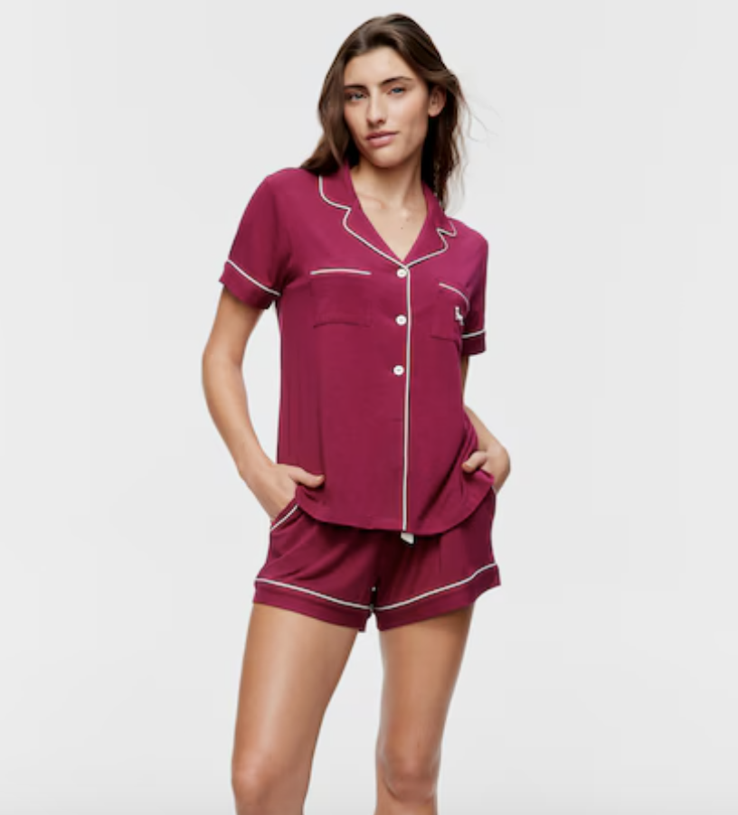 Cherry Bamboo Shortie Pj Set